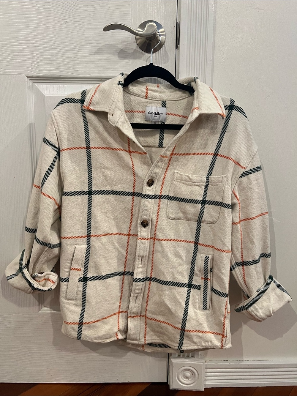 Goodfellow & Co Cream Plaid Utility Shacket
